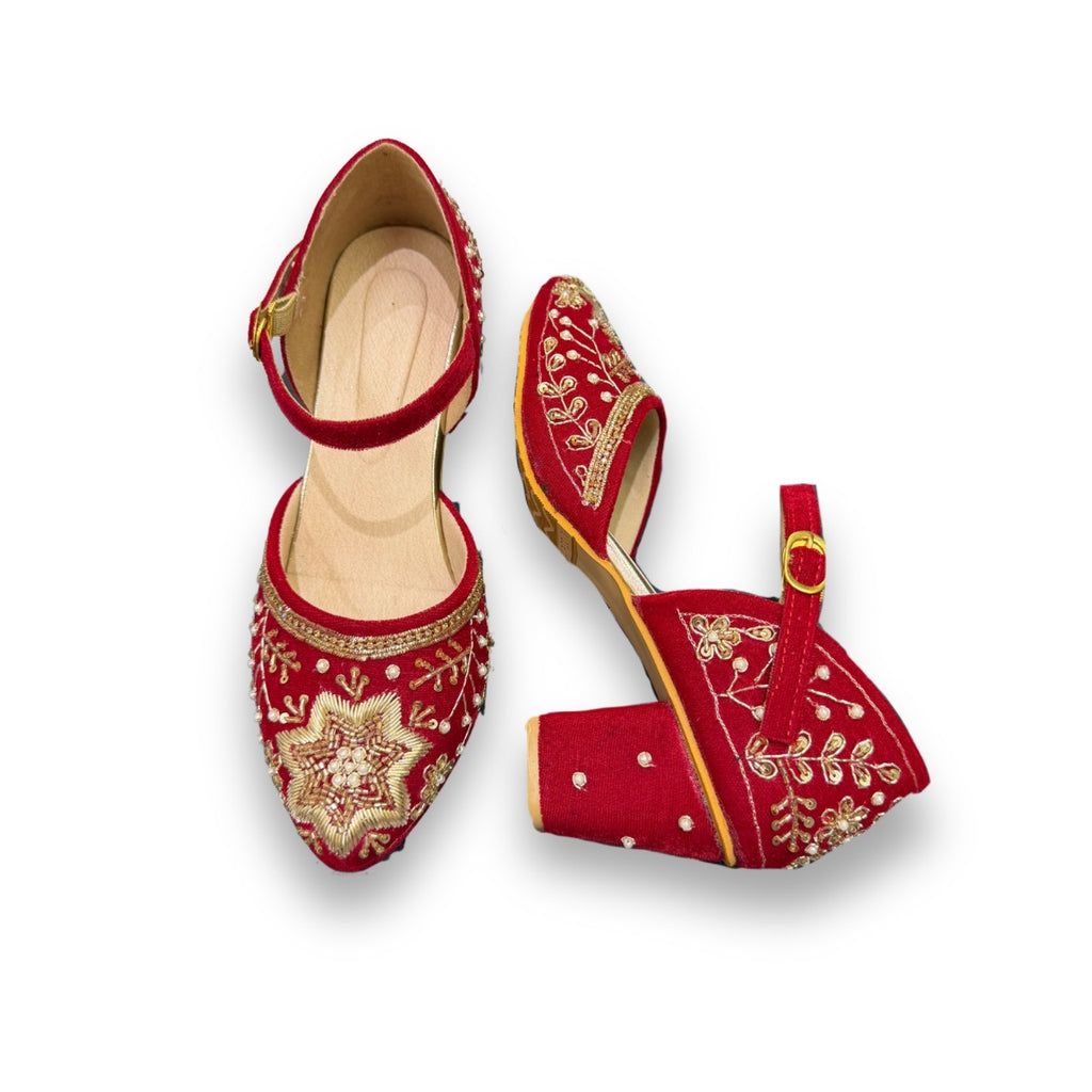 FANCY BLOCK HEEL - RED