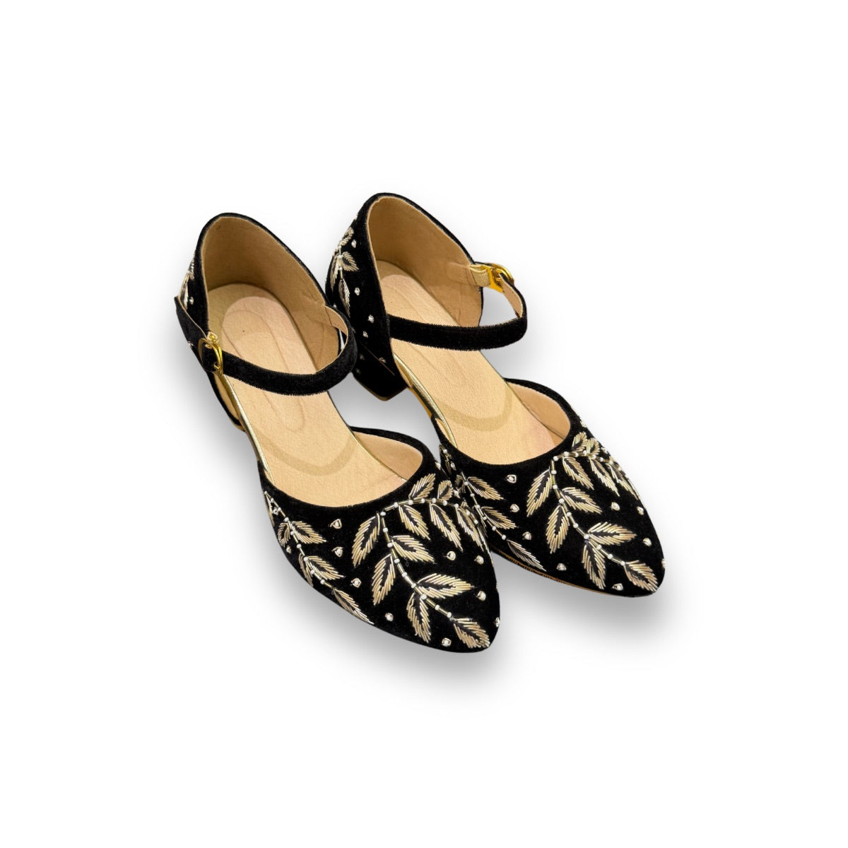 FANCY BLOCK HEEL - BLACK