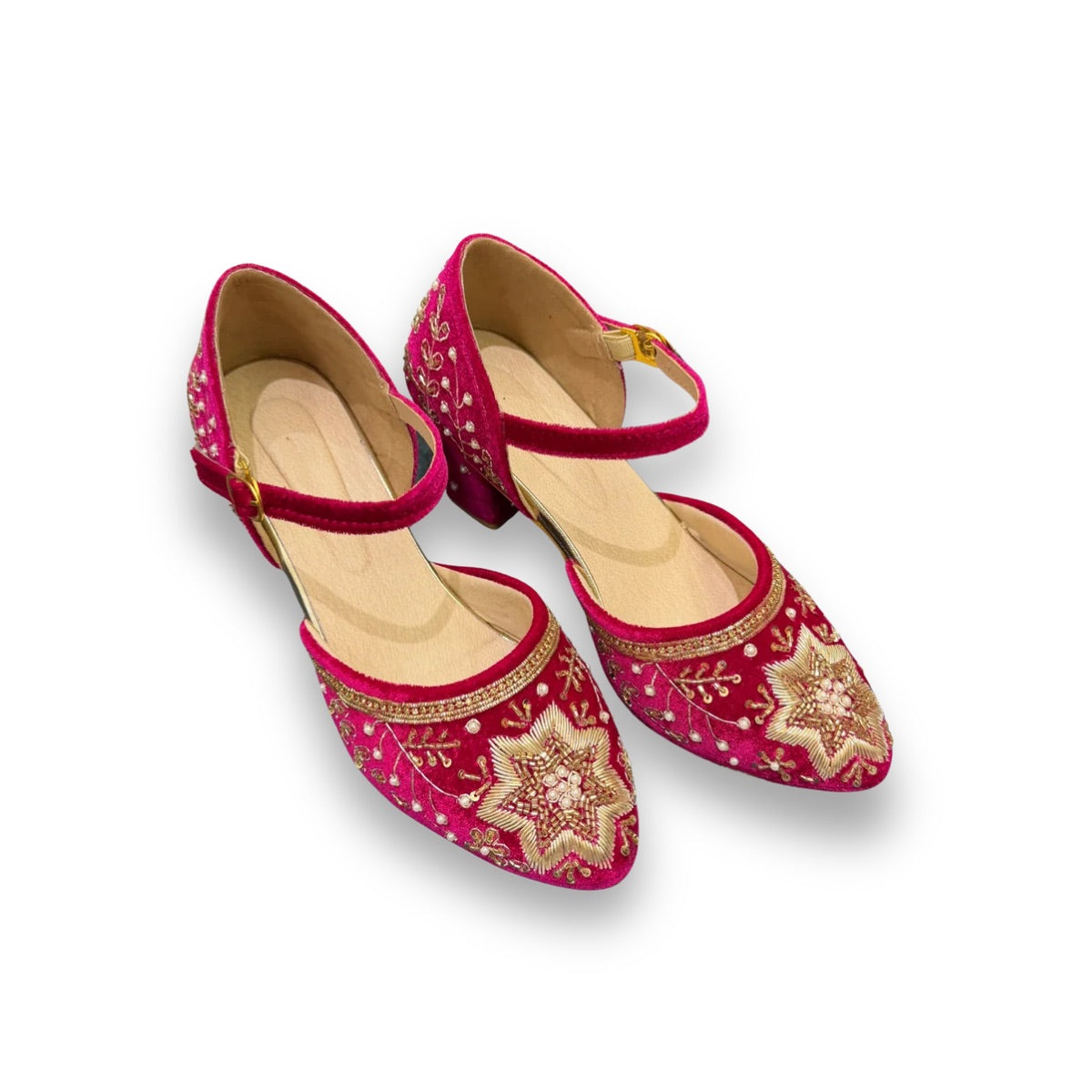 FANCY BLOCK HEEL - MAGENTA