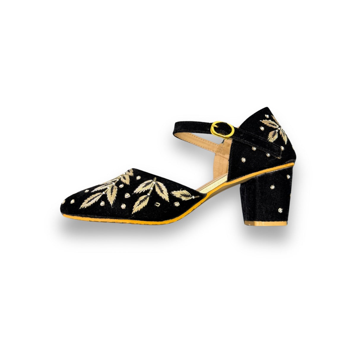 FANCY BLOCK HEEL - BLACK