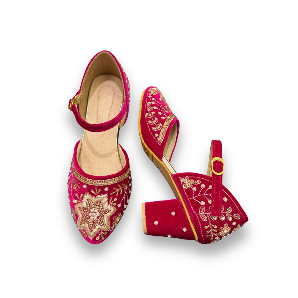 FANCY BLOCK HEEL - MAGENTA