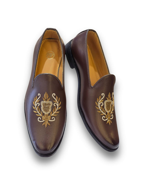 CLASSIC EMBROIDERY MOJRI - BROWN